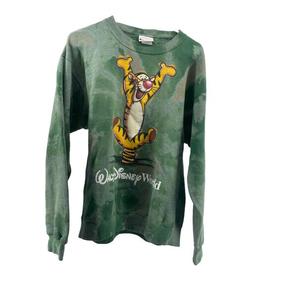Walt Disney World Green Tie Dye Tigger Sweatshirt Women's Size Small - Picture 1 of 3